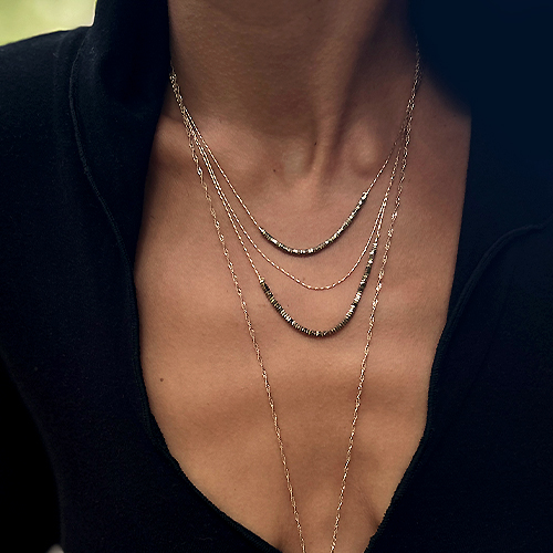 delfine_bijoux_collection_wild_collier_trois_rangs_or_hematites_sexy_sauvage_jungle_tendance_mode